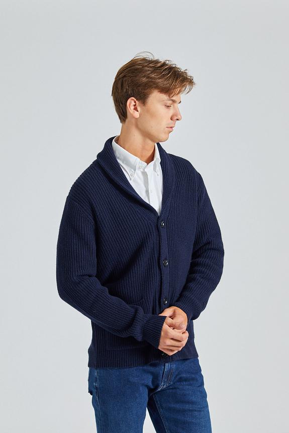 Onesto Merino Rib Cardigan Navy-1