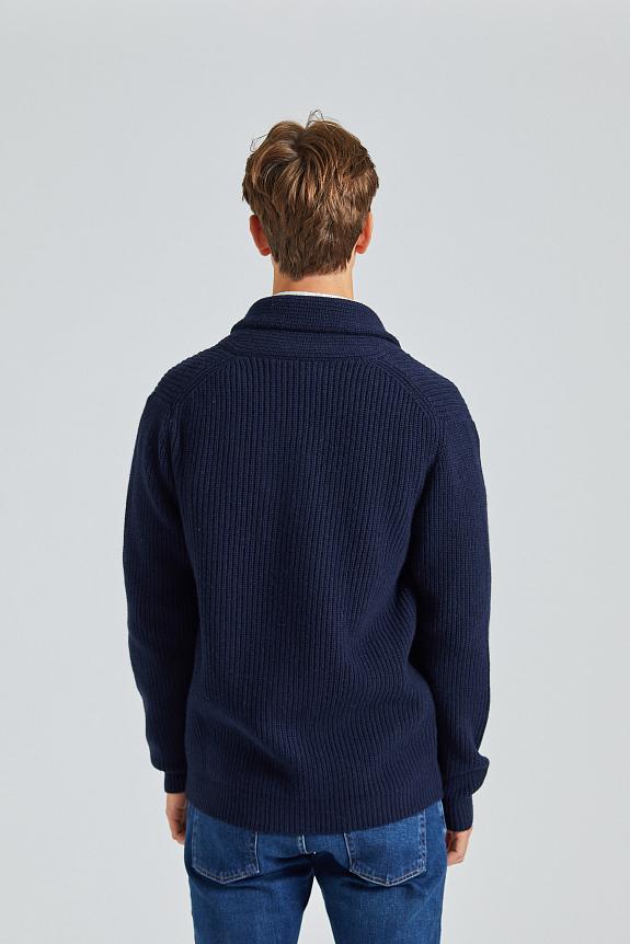 Onesto Merino Rib Cardigan Navy-2