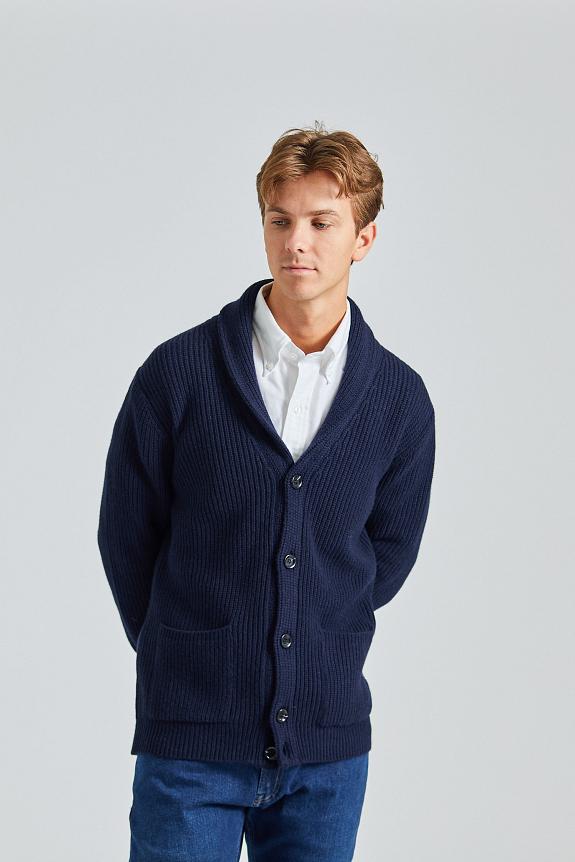 Onesto Merino Rib Cardigan Navy-3