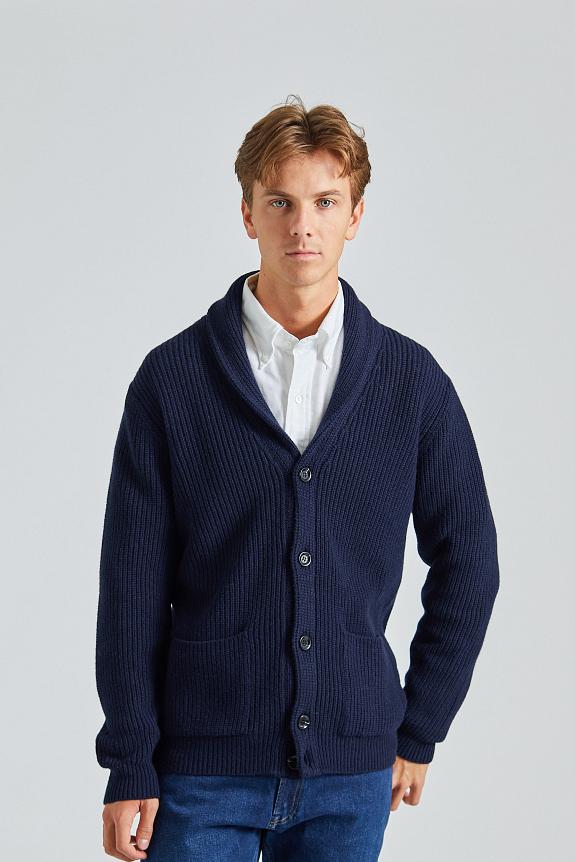 Onesto Merino Rib Cardigan Navy-4