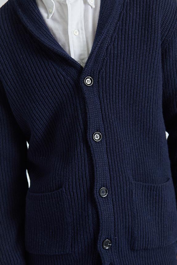 Onesto Merino Rib Cardigan Navy-5