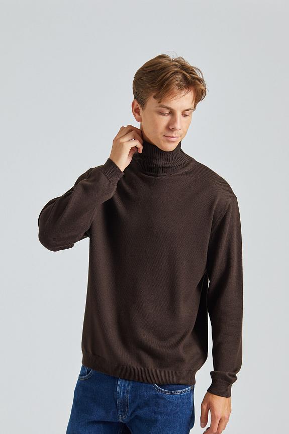 Onesto Merino Rollneck Dark Brown