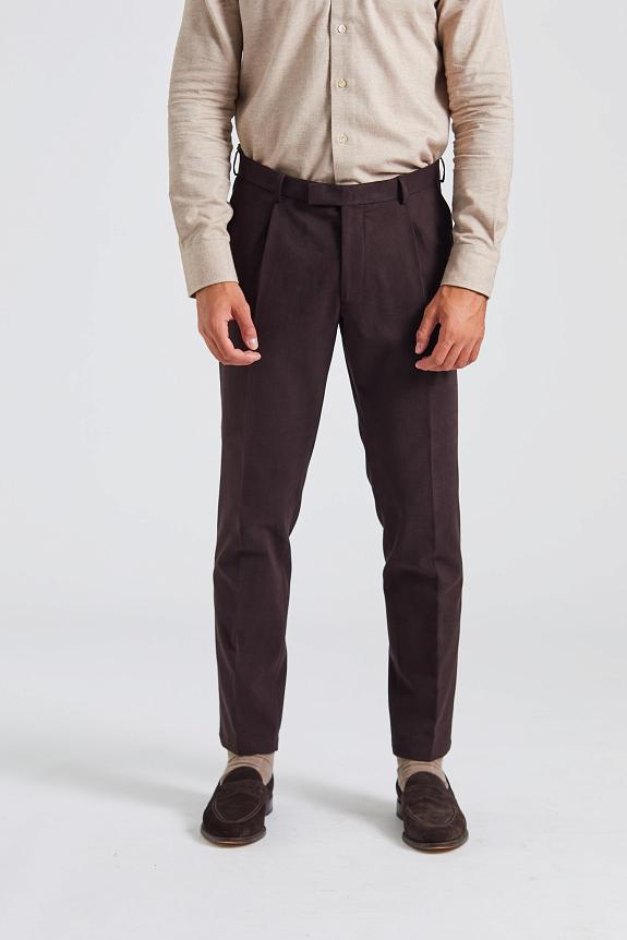 Onesto Parma Pant Brushed Cotton Dark Brown