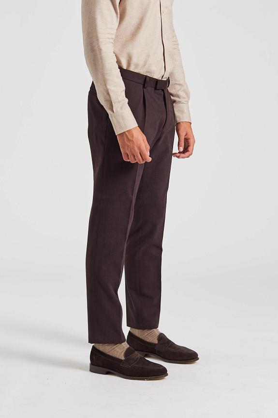 Onesto Parma Pant Brushed Cotton Dark Brown-1