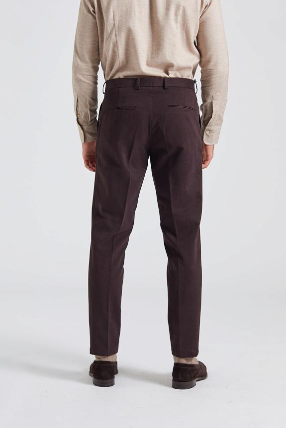 Onesto Parma Pant Brushed Cotton Dark Brown-2