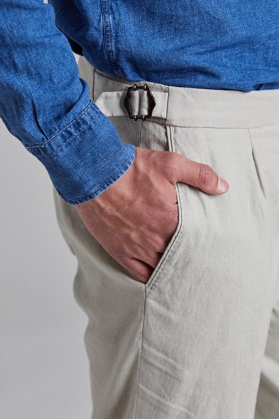Onesto Pisa Pant Kakhi Cotton/Linnen-4