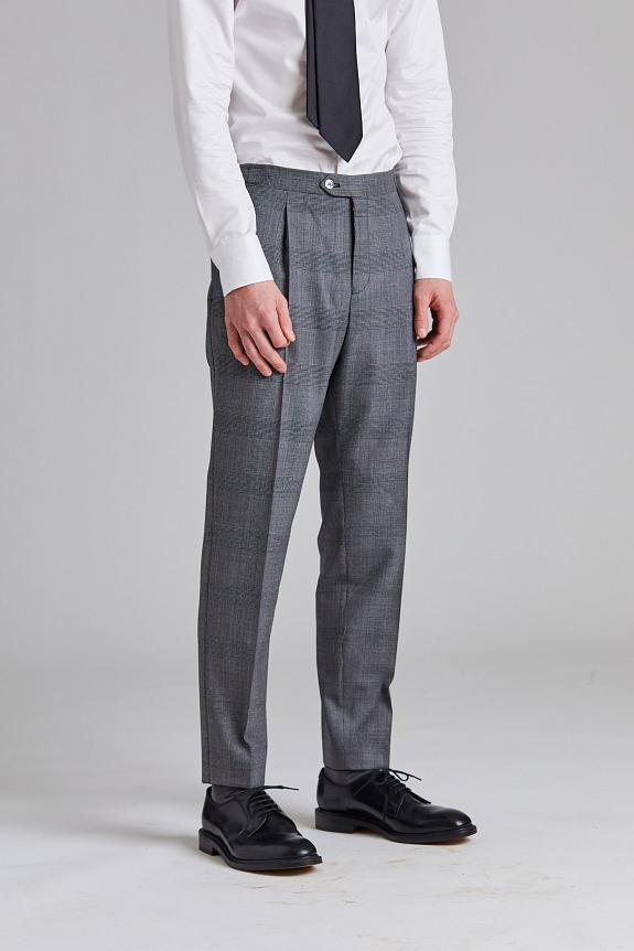 Onesto Prato Pant Tropical Glencheck Grey-1