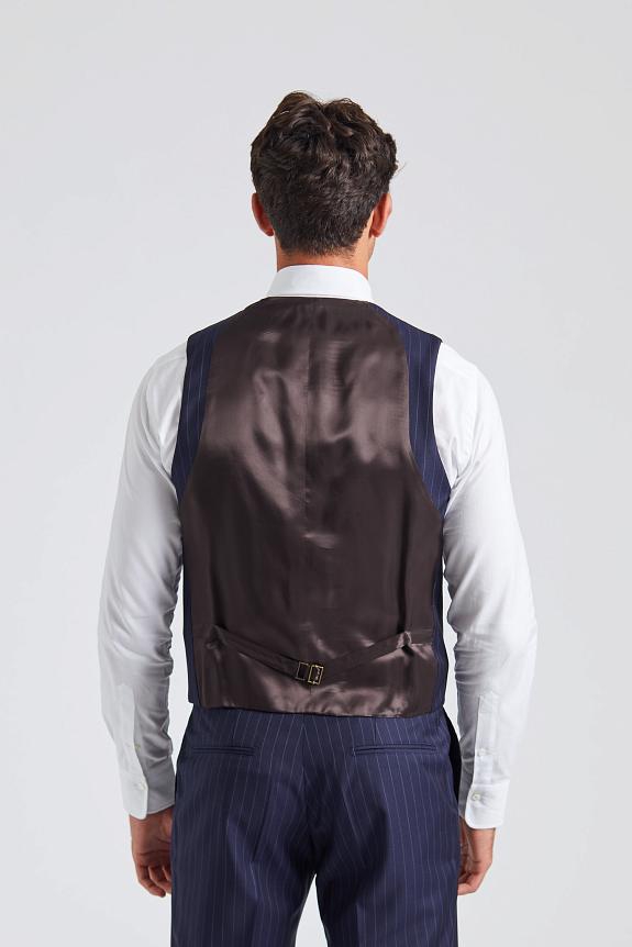 Onesto Veneto Waistcoat Navy Pinstripe-1