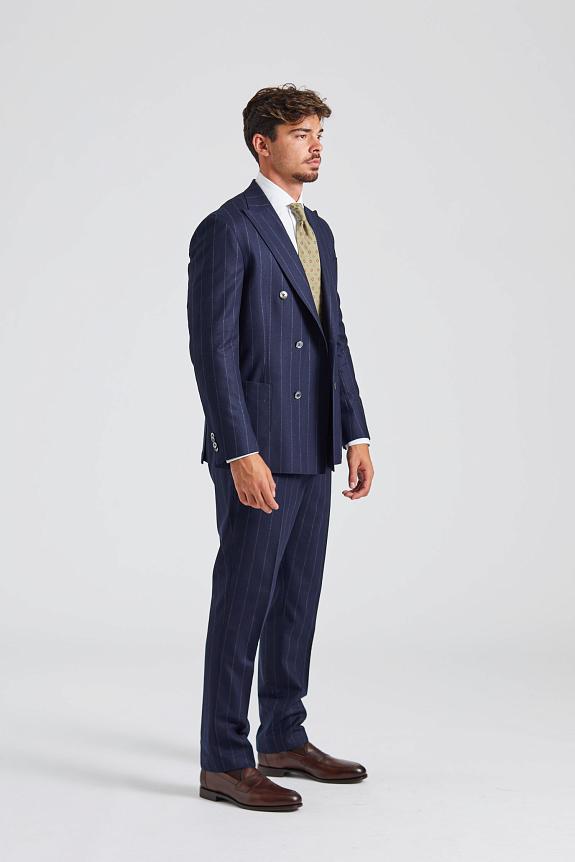 Onesto Vicenza Flannel Suit Navy Stripe-2