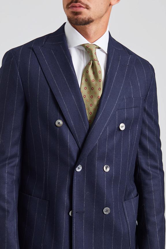 Onesto Vicenza Flannel Suit Navy Stripe-4