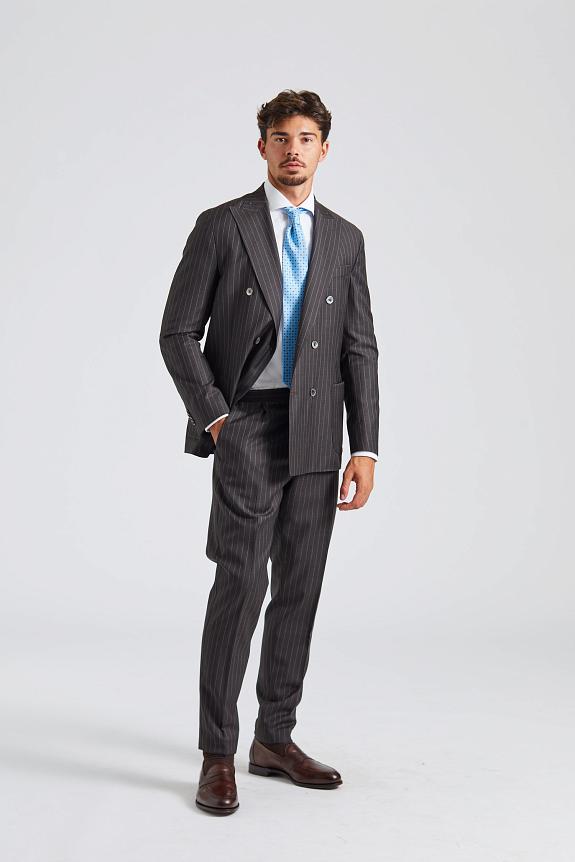 Onesto Vicenza Suit Brown Pinstripe