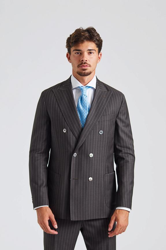 Onesto Vicenza Suit Brown Pinstripe-1