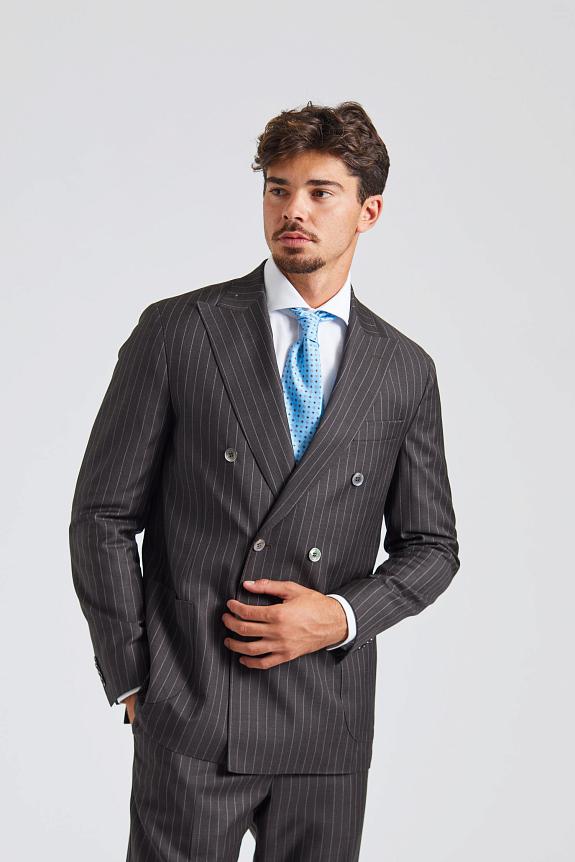 Onesto Vicenza Suit Brown Pinstripe-2