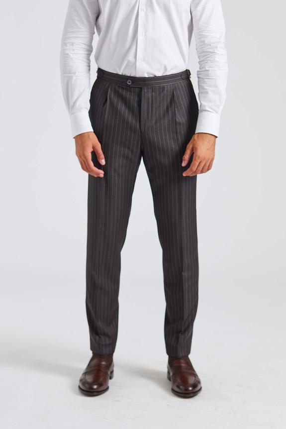 Onesto Vicenza Suit Brown Pinstripe-6