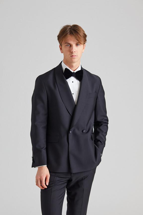 Oscar Jacobson Fattore Piping Blazer Black-1