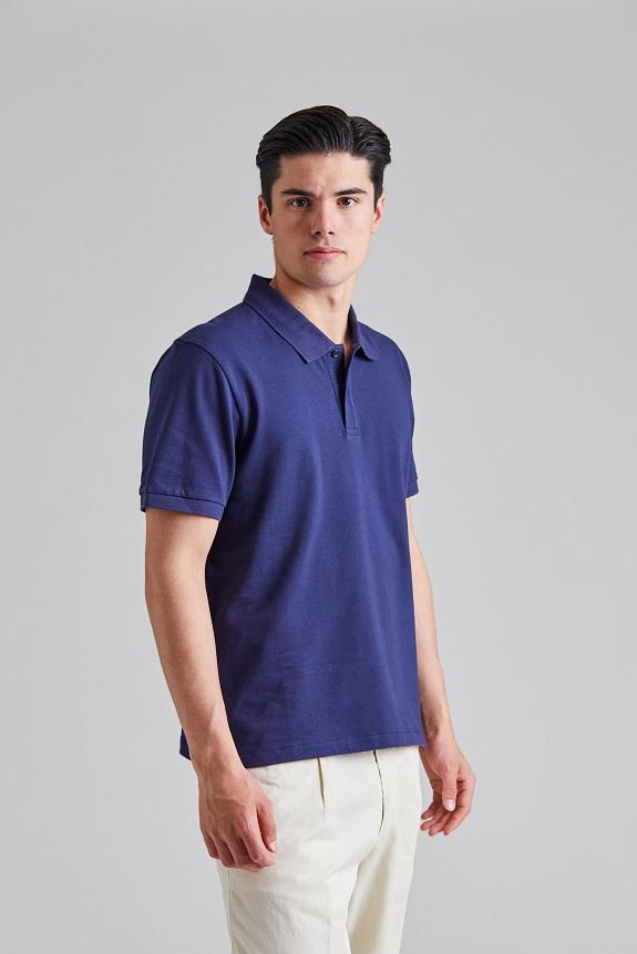 Oscar Jacobson Alex Polo Shirt Matty Blue-2
