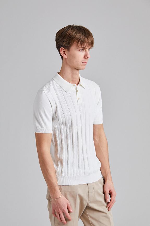 Oscar Jacobson Barto Stripe Poloshirt Snow White-1