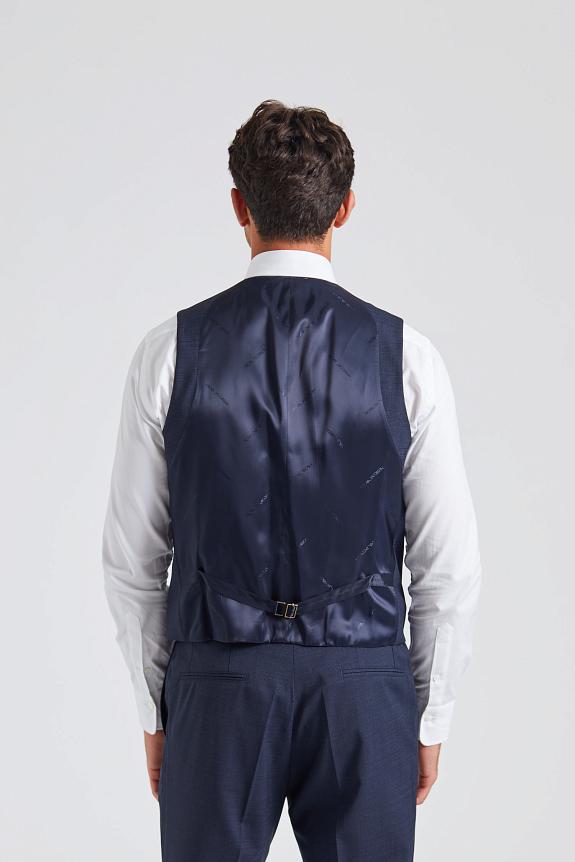 Oscar Jacobson Camden Waistcoat Dew Blue-3