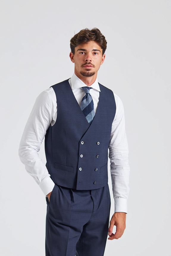 Oscar Jacobson Camden Waistcoat Dew Blue