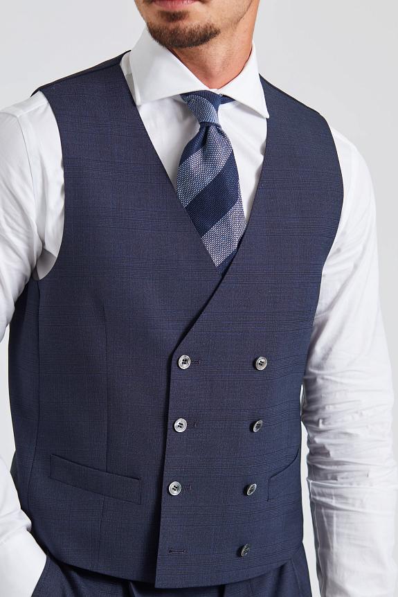 Oscar Jacobson Camden Waistcoat Dew Blue-1