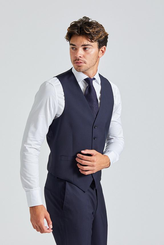 Oscar Jacobson Carlo Suit Waistcoat Navy-4