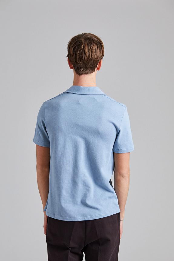 Oscar Jacobson Connor Structured Poloshirt Smog Blue-2