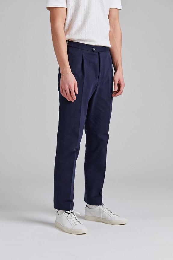 Oscar Jacobson Delon SA Evo Brushed Cotton Navy-1