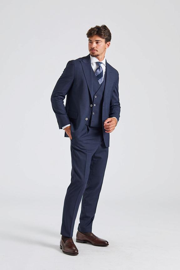 Oscar Jacobson Faron Delon Three Piece Suit Dew Blue-1