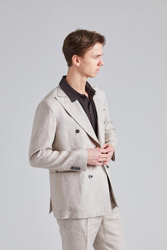 Oscar Jacobson Farris Patch Soft Blazer Trench Beige-3