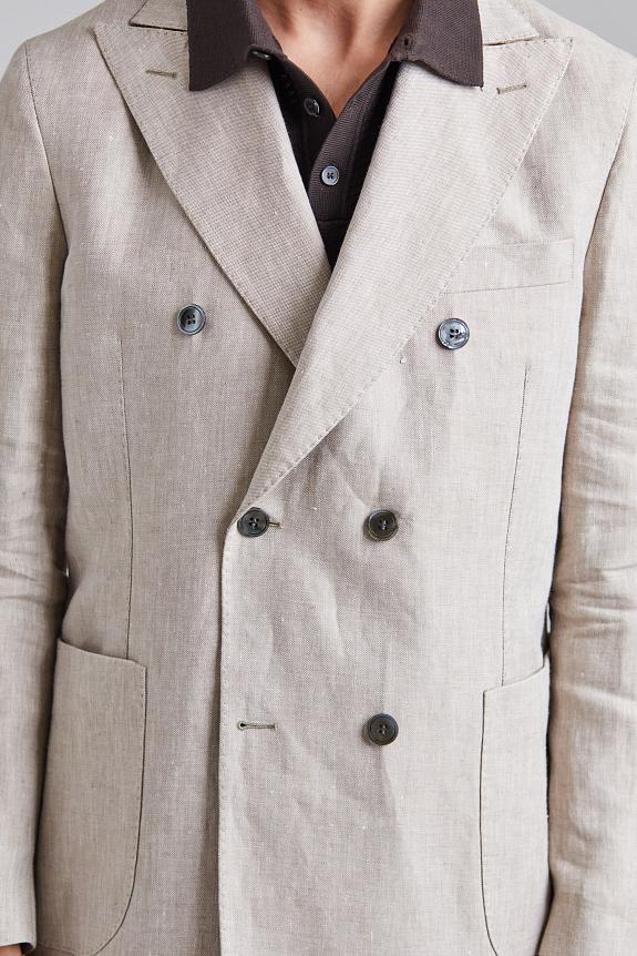 Oscar Jacobson Farris Patch Soft Blazer Trench Beige-2