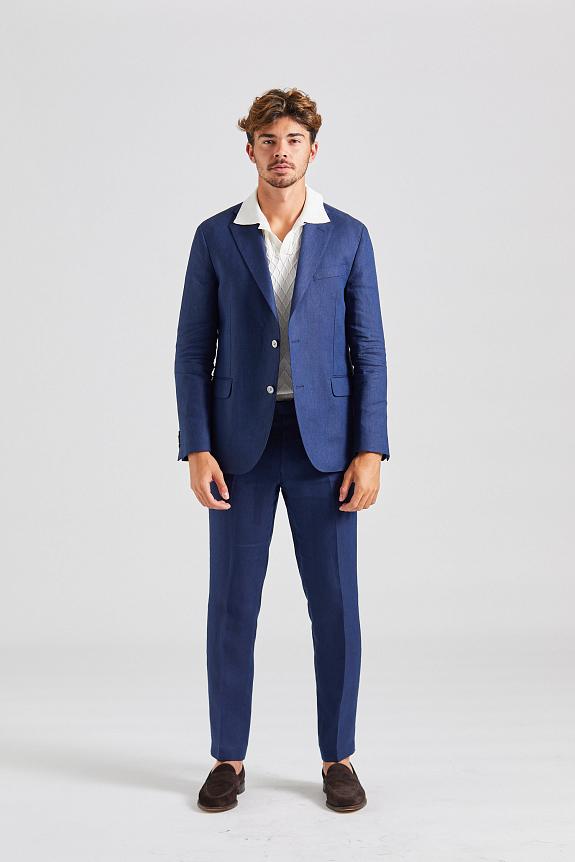 Oscar Jacobson Denz Trouser linen navy 