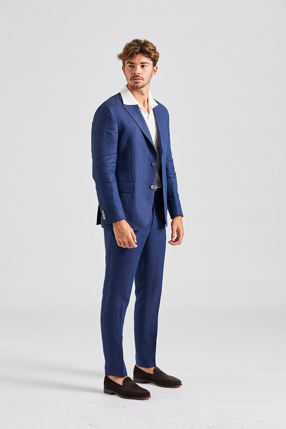 Oscar Jacobson Denz Trouser linen navy 