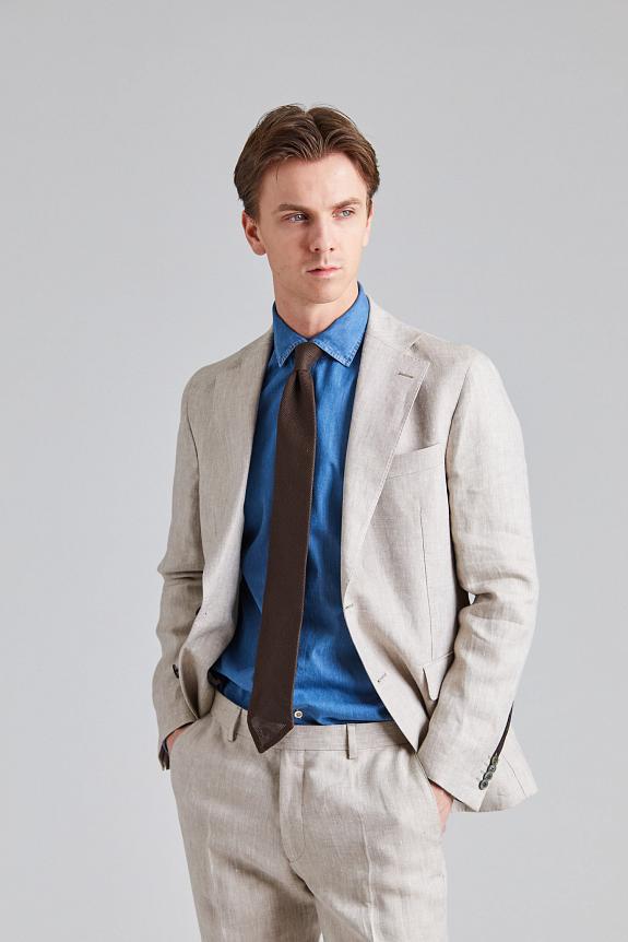 Oscar Jacobson Ferry Soft Blazer Trench Beige-3