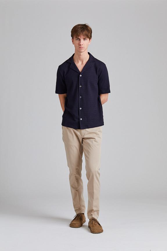 Oscar Jacobson Kirk Knitted Shirt Night Blue