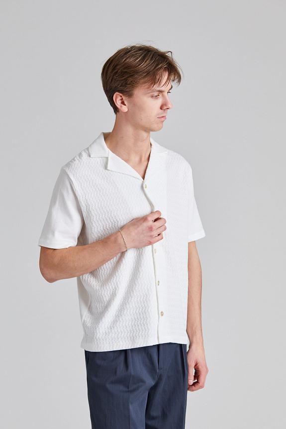 Oscar Jacobson Kirk Knitted Shirt Snow White-1