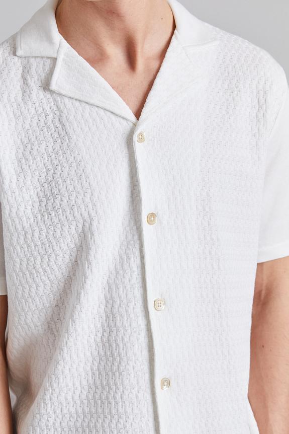Oscar Jacobson Kirk Knitted Shirt Snow White-4