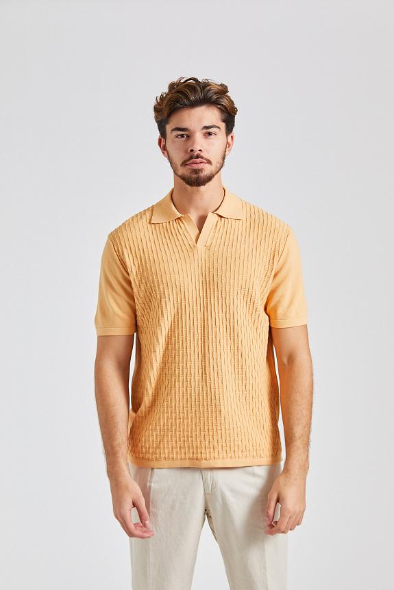 Oscar Jacobson Mike Structured Poloshirt Orange 
