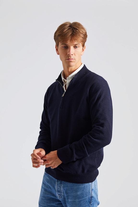 Oscar Jacobson Patton Half Zip Navy