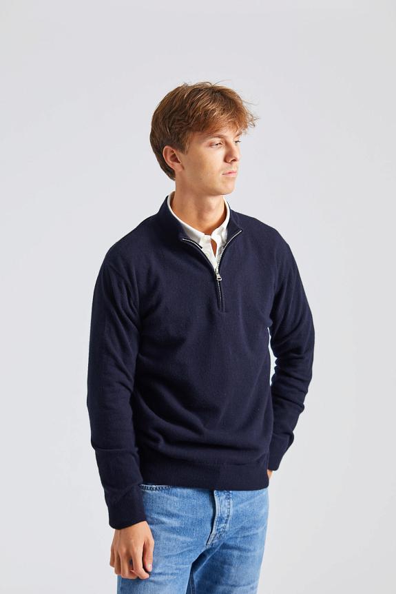 Oscar Jacobson Patton Half Zip Navy