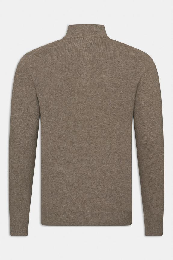 Oscar Jacobson Patton Half Zip Walnut Beige