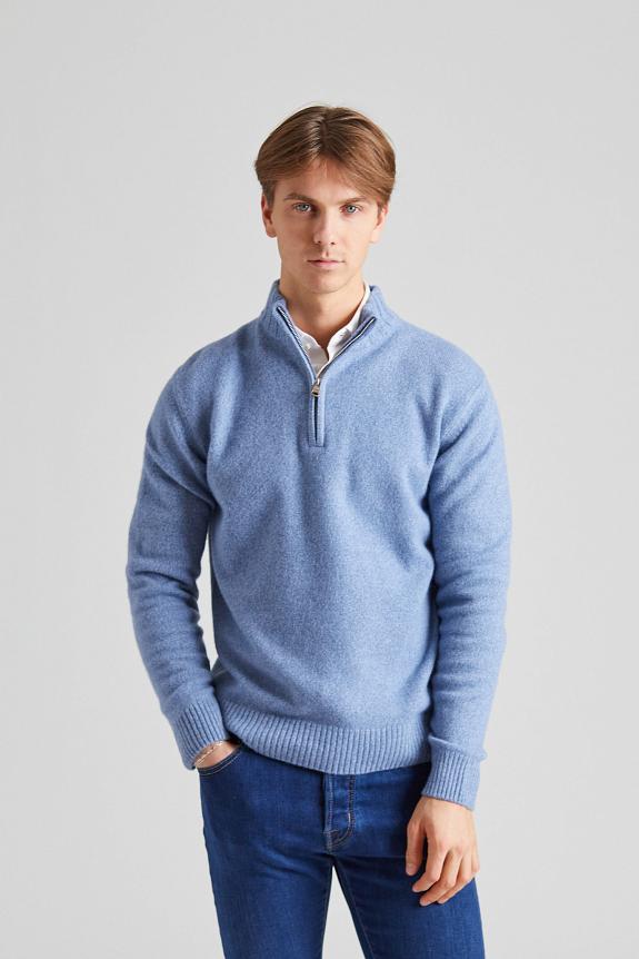 Oscar Jacobson Paul Half Zip Pond Blue