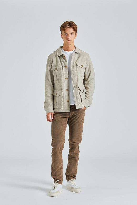 Oscar Jacobson Safari Shirt Jacket Sand Beige