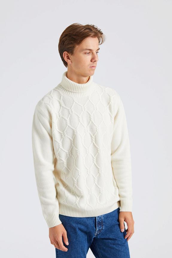 Oscar Jacobson Salomon Rollneck White Shell-1