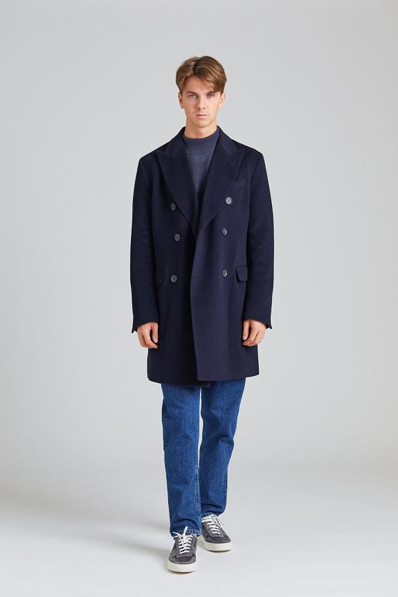 Oscar Jacobson Silvain DB Coat Navy