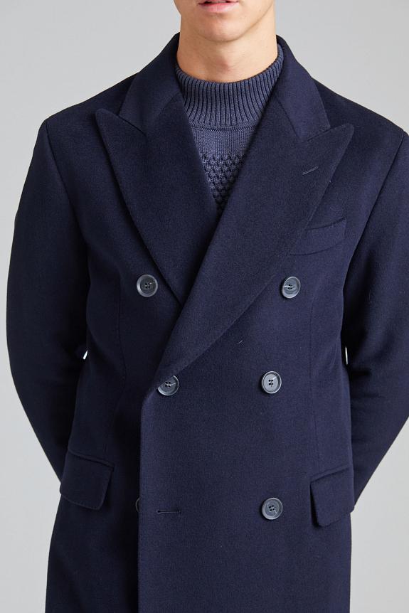 Oscar Jacobson Silvain DB Coat Navy-1