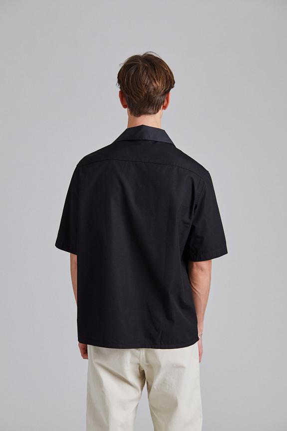 OUR LEGACY Heusen Shirt Shortsleeve Black All Day Poplin-2