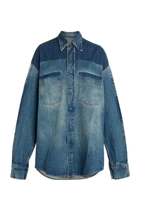 Victoria Beckham Oversized Denim Shirt Broken Vintage Wash