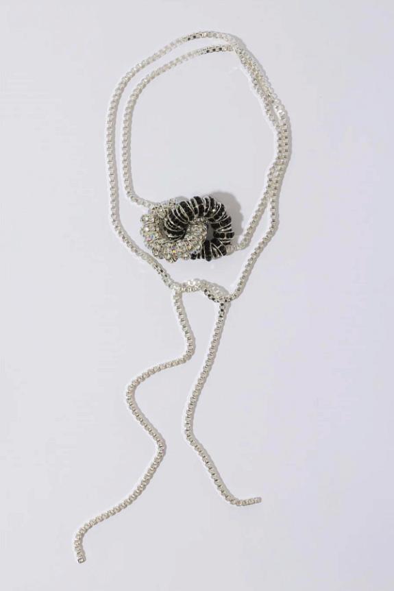 PEARL OCTOPUSS.Y Knot Box Chain Tie Black/Silver