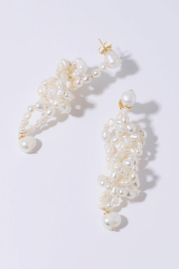 Pearl Octopuss.Y White Lotus Earrings Gold
