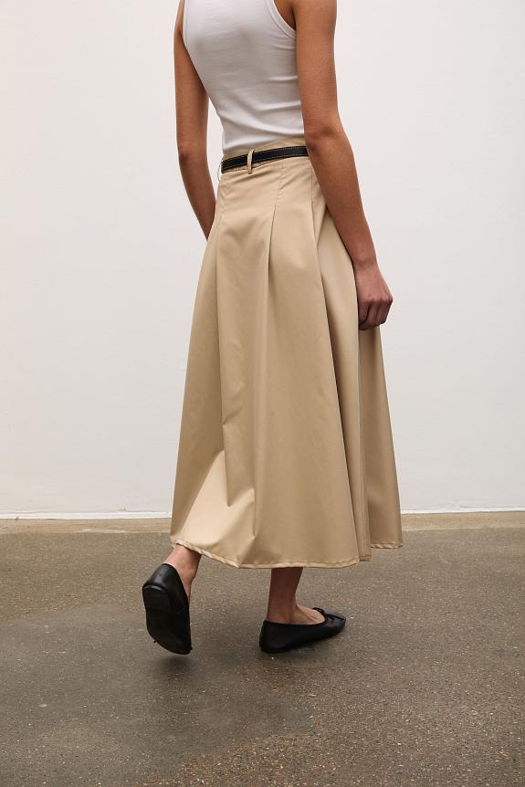 Julie Josephine Pleated Midi Skirt Beige 